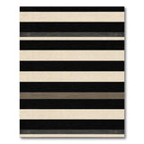 Bold Black Beige Striped Area Rug