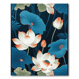 Indigo Lotus Blossom Area Rug