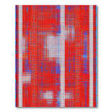Bold Red Geometric Grid Area Rug