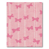 Whimsical Pink Bow Stripe Area Rug