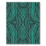 Teal Geometric Wave Area Rug