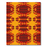 Fiery Red Geometric Diamond Pattern Area Rug