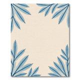 Blue Feather Border Area Rug