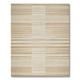 Beige Woven Geometric Stripe Area Rug