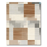 Abstract Geometric Beige Brown Area Rug