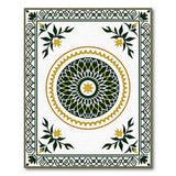 Ornate Green Gold Mandala Persian Rug