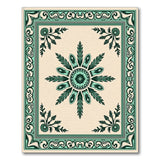 Teal Medallion Cream Persian Area Rug