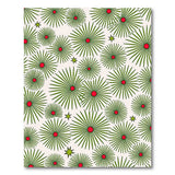 Green Starburst Floral Pattern Area Rug