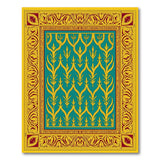 Ornate Teal and Gold Persian Motif Area Rug