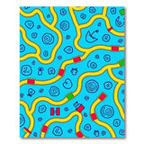 Doodle Maze Kids Cartoon Area Rug