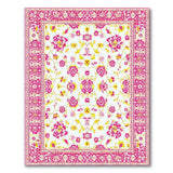 Pink Yellow Floral Vintage Area Rug
