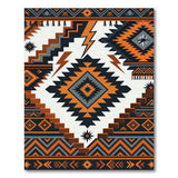 Southwestern Bold Orange Southwestern Geometric Area Rug