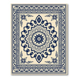 Traditional Persian Blue and Teal Navy Mandala Persian Area Rug