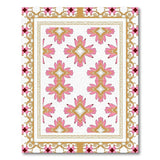 Ornate Pink Gold Floral Medallion Rug