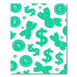 Playful Green Cartoon Dollar Bow Rug