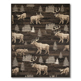 Rustic Elk Pine Barnwood Area Rug