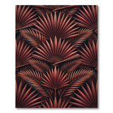 Crimson Palm Frond Area Rug