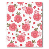 Whimsical Pink Roses Floral Area Rug