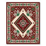 Ornate Red Green Traditional Persian Area Rug