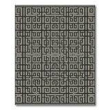 Intricate Geometric Maze Area Rug Black White