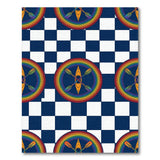 Rainbow Kayak Checkered Area Rug