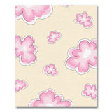 Whimsical Pink Blossom Beige Area Rug