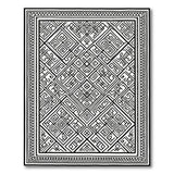 Maze Intricate Black White Geometric Maze Rug