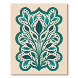 Teal Leaf Arch Floral Area Rug