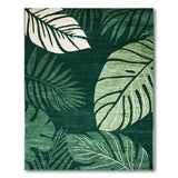 Emerald Monstera Leaf Green Area Rug