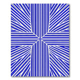 Bold Blue Geometric Cross Stripe Rug