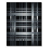 Modern Black White Grid Line Area Rug