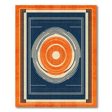 Blue Orange Geometric Circle Area Rug