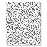 Swirling Curves Black White Abstract Area Rug