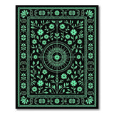Blue and Teal Teal Floral Medallion Persian Area Rug