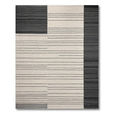 Bold Black Block Stripe Geometric Area Rug
