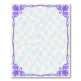 Purple Ornate Frame Blue Abstract Shard Area Rug