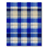 Rustic Farmhouse Navy Blue Plaid Area Rug