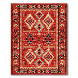 Red Southwestern Geometric Diamond Rug