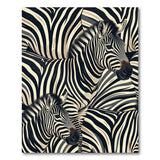 Zebra Stripe Overlap Black White Area Rug