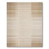 Beige Ombre Grid Woven Area Rug