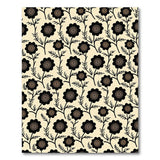 Vintage Black Spiral Floral Beige Area Rug