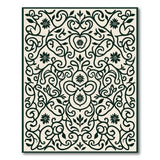 Elegant Black Floral Vine Area Rug