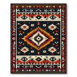 Bold Southwestern Geometric Area Rug in Black and Red
