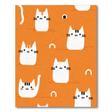 Orange Cartoon Cat Kids Washable Area Rug
