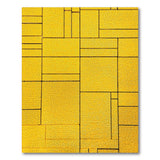 Vibrant Yellow Grid Geometric Area Rug