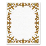 Ornate Gold Filigree Border Area Rug
