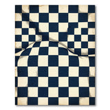 Distressed Black White Wavy Checkered Area Rug