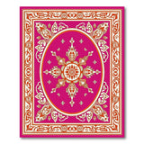 Ornate Magenta Medallion Persian Rug