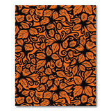 Bold Orange Leaf Swirl Area Rug
