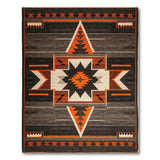 Charcoal Orange Southwestern Geometric Area Rug